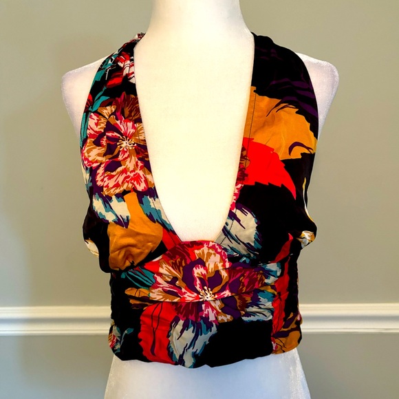 NWOT! FREE PEOPLE Seraphina Halter Top in Black Combo - Picture 6 of 8